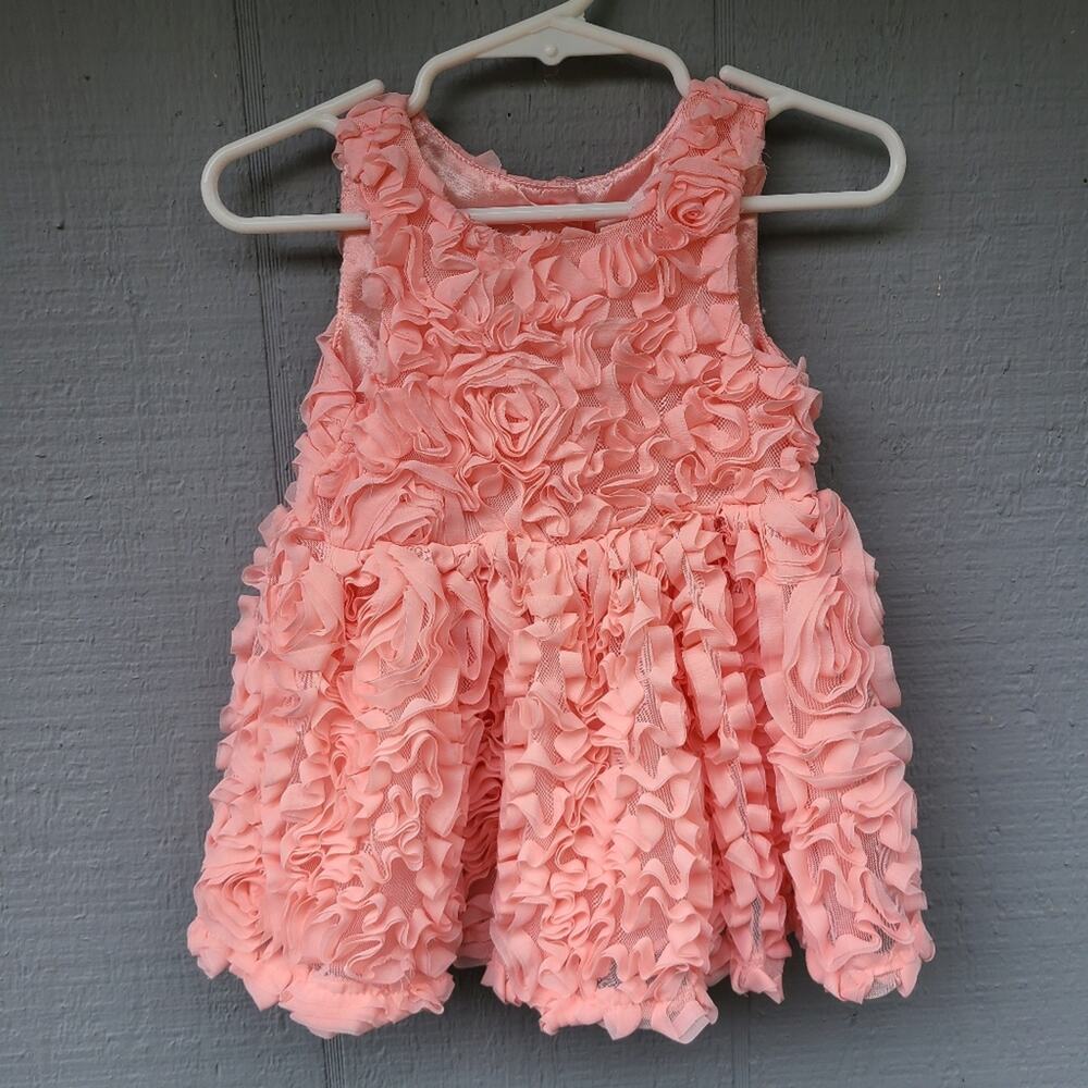 Cat and Jack Floral Ribbon Pink Girls Dress 6-9 Months